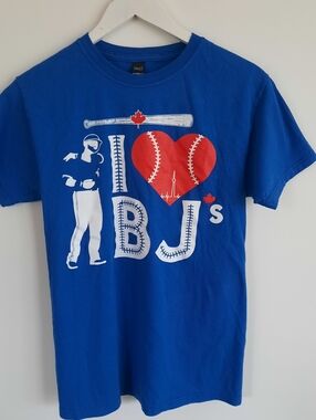 M&O Gold "I Love BJ'S"-Toronto Blue Jays fan T-shirt Size S In Royal Blue